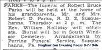 Parks, Robert -FuneralNotice